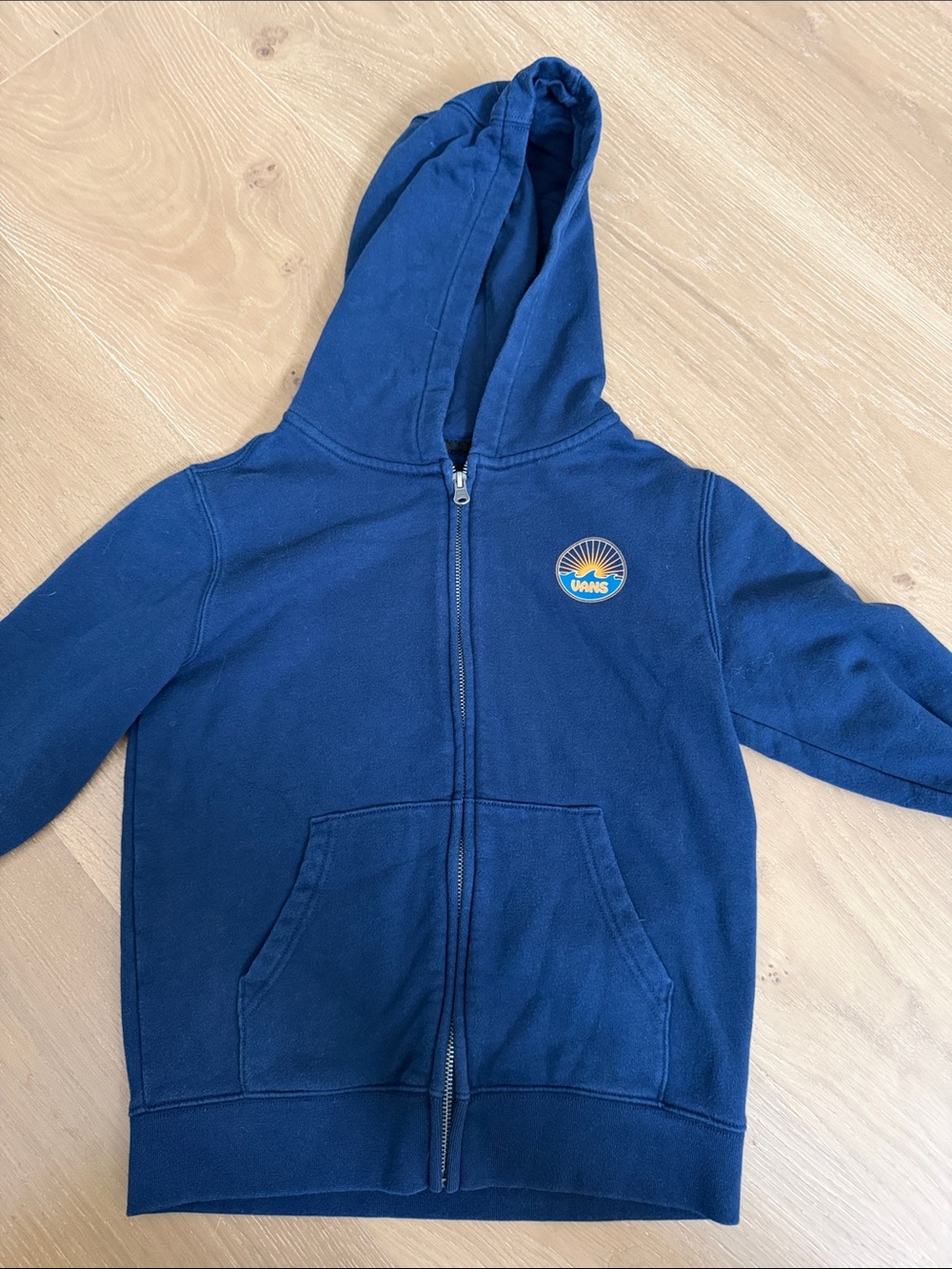 Vans Kids Royal Blue Zip Hoodie with Sun Patch